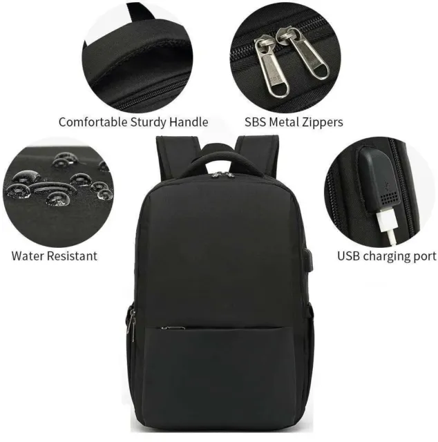 Waterproof Men Women Backpack Bag School Travel Laptop Bags USB Charging Port