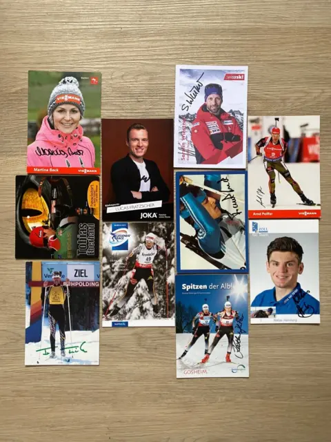 10 original Autogrammkarten Biathlon *Sammlung *Konvolut *Lot * Posten 2