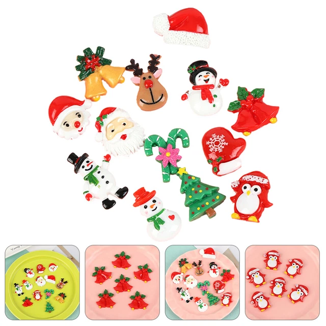 26 Pcs Weihnachtsnagelstecker Mini-Ornamente aus Harz Weihnachten Harz