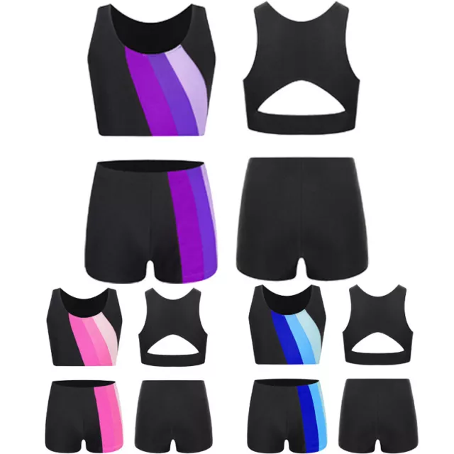 Kids Girls Outfits Ballett Set Ärmellos Anzug Yoga Activewear Top Ausbildung