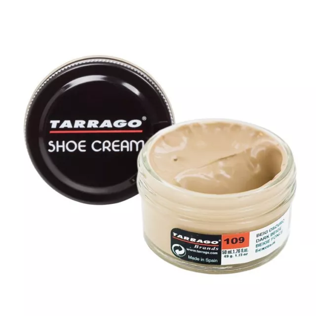 Crema para Calzado Zapatos numero 109 BEIGE OSCURO Betún Marca Tarragó 50 ml.