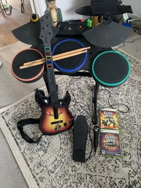 Xbox 360 Guitar Hero: World Tour & Greatest Hits. Guitar, Drumkit & Mic