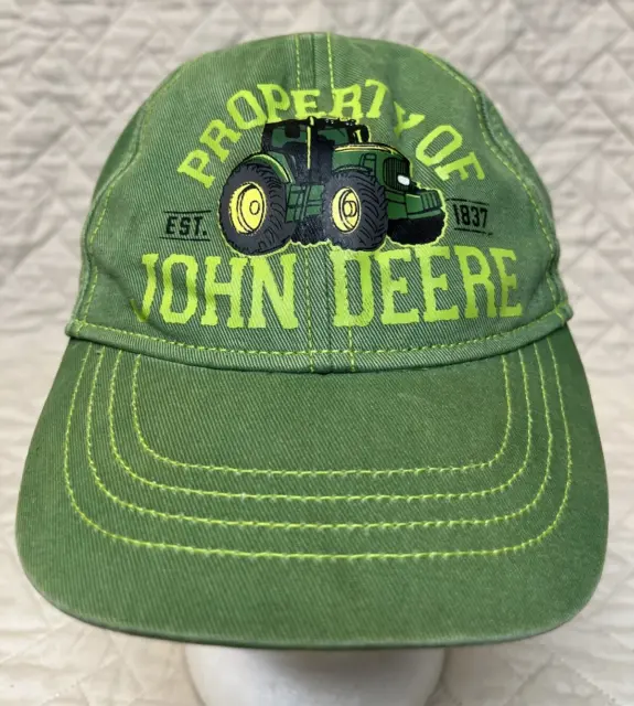 John Deere Toddler Hat Cap Elastic Strap Green Property Of John Deere Tractor