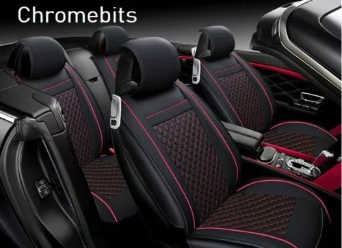 Premium Noir Cuir Rouge Set Complet Seat Housses pour Land Range Rover Discovery