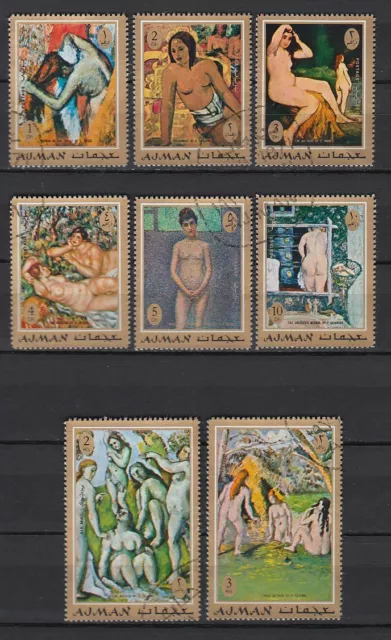 Ajman 1971 used Mi.817/24 A Gemälde Paintings Manet Renior Kunst Art Seurat