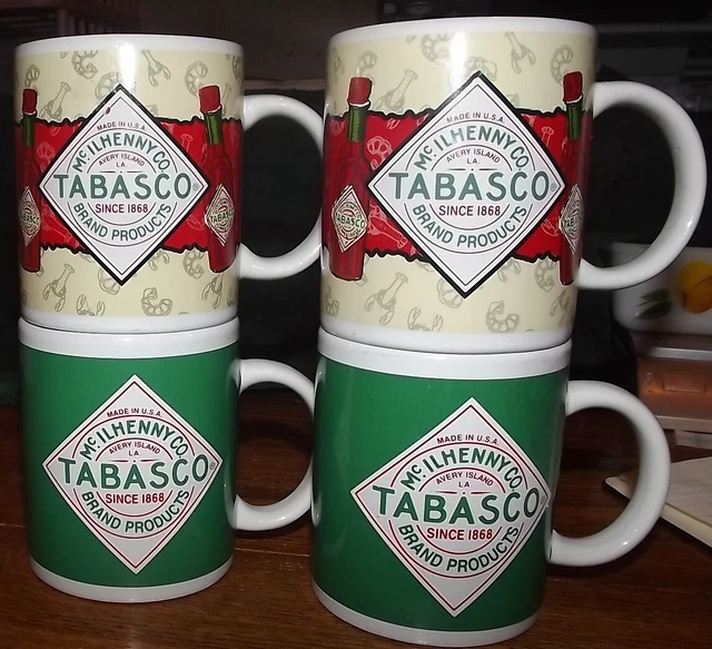 Tobasco Mc ILhenny Co. coffee cups mugs lot of 4