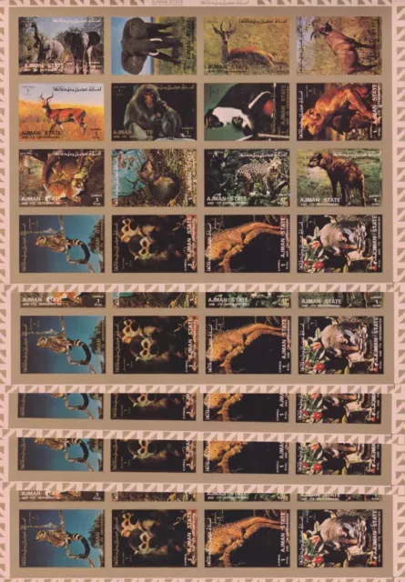 Ajman 10 x 2685/2700 postfr./mnh Tiere animals 1972 -23504