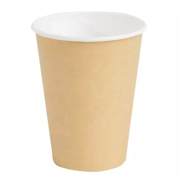 Fiesta Recyclable Takeaway Coffee Cups Single Wall Brown 340ml (Pack of 50) PAS-