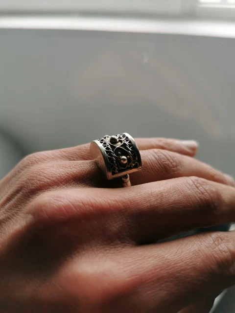 Bague Berbère Ancienne En Argent Du Sud Maroc - Taille 63, Occasion, Anneau Simple Ethnique