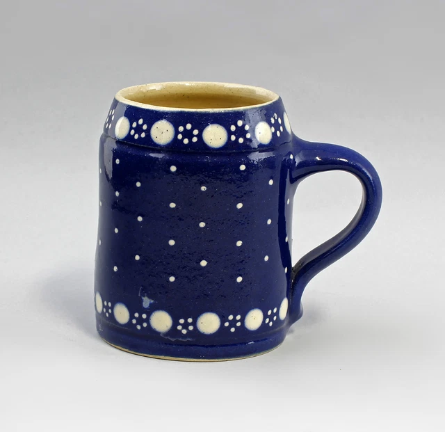 99845445 Tazza con Manico Bürgel Turingia, Germania Blu-Bianco Engobemalerei