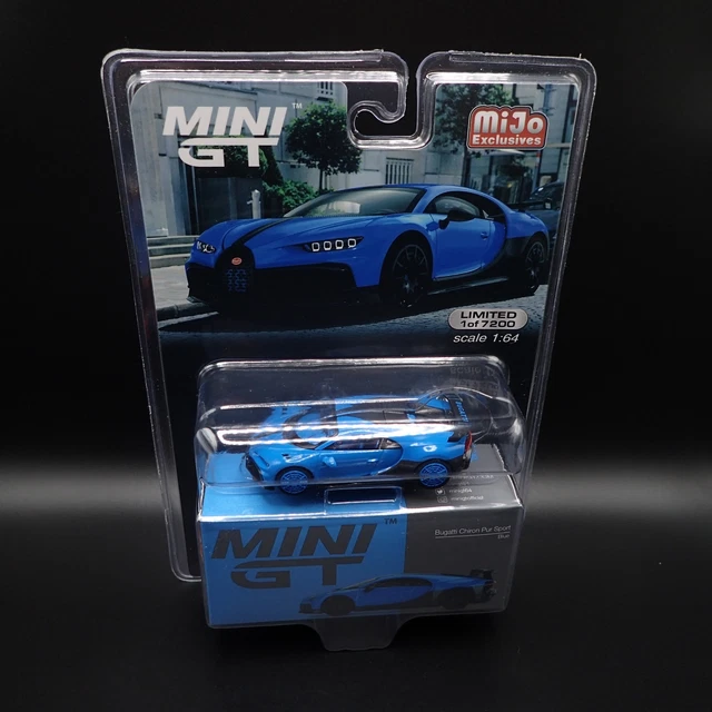 Majorette Bugatti Chiron Pur Sport – Voiture Course 1/64 – Très Détaillée – Roue Libre & Suspensions – Avec Carte Collection – Dès 3 Ans