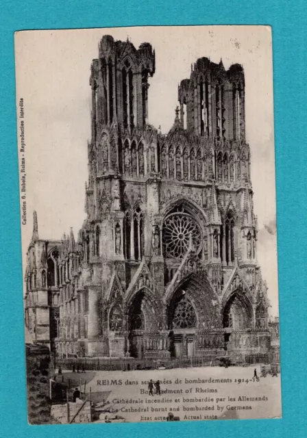 Ka CPA / Postcard: Cathedral of Reims after the 1923 bombing