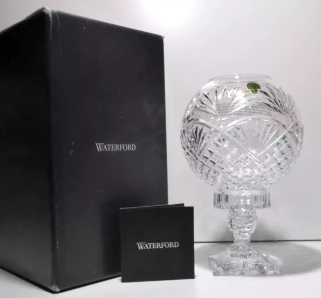 *NEW* Waterford Crystal CECILY (2006-) 2 Piece Ball Hurricane Lamp 10" NIB