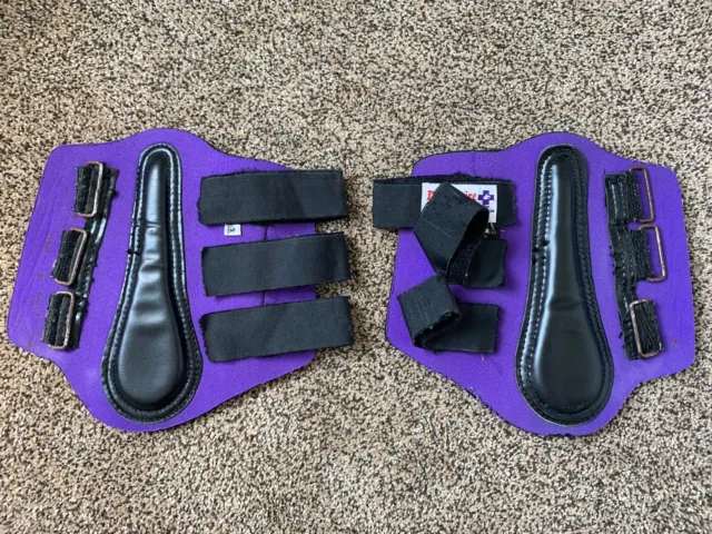 Purple Medium Devon-Aire Splint Boots Neoprene Easy Release Med M Horse