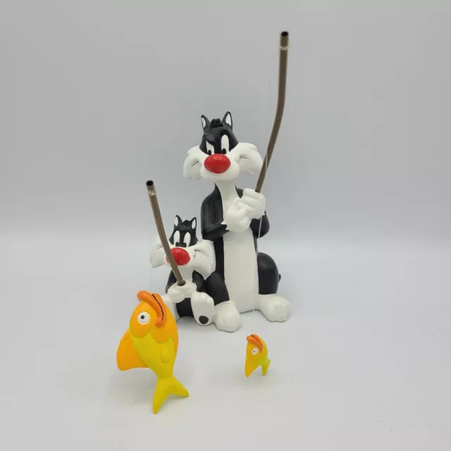 NIB Warner Bros. Sylvester Cat and Junior Fishing Figurine Looney Tunes 1996 3