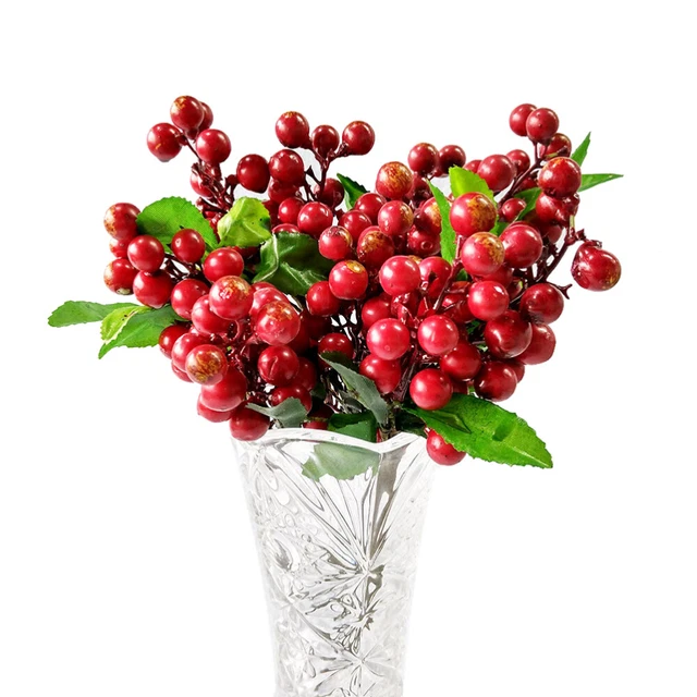 Branches De Baies Artificielles Blanches - 2 Pièces 25x25 Cm - Décoration Noël, Mariage, Table