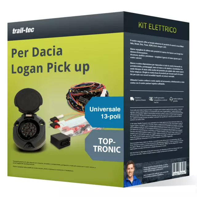 Kit elettrico uni 13 poli adatto per DACIA Logan Pick up, 09- trail-tec Nuovo