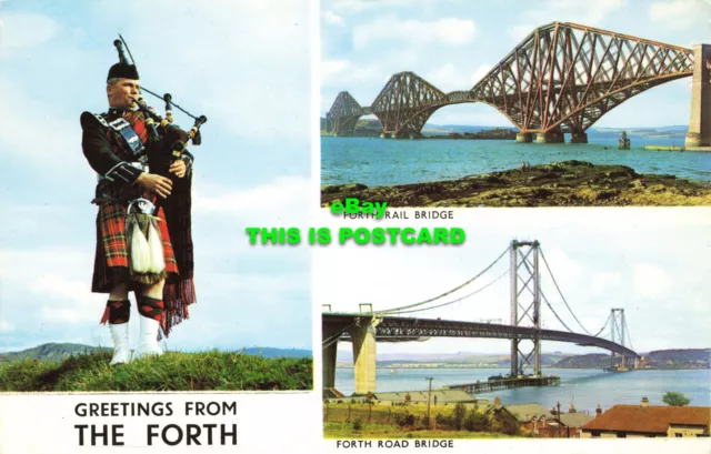 R577118 Greetings from Forth. Forth Rail Bridge. Forth Road Bridge. Multi View