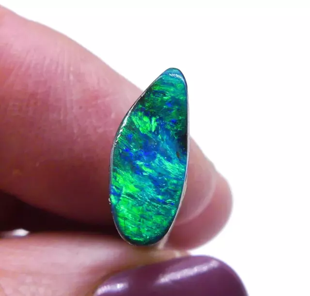 Australian Boulder Opal, Solid Natural Polished Gem, Loose Stone, 13x5.7mm 10870