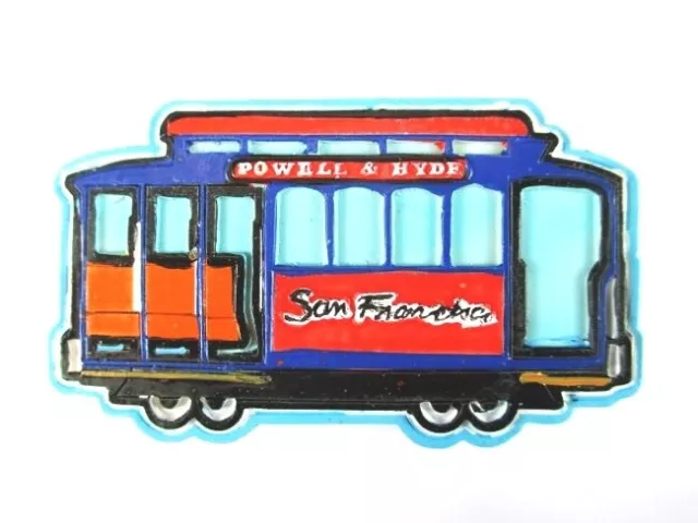 San Francisco Kalifornien Cable Car USA Poly Souvenir Magnet,Amerika (334)