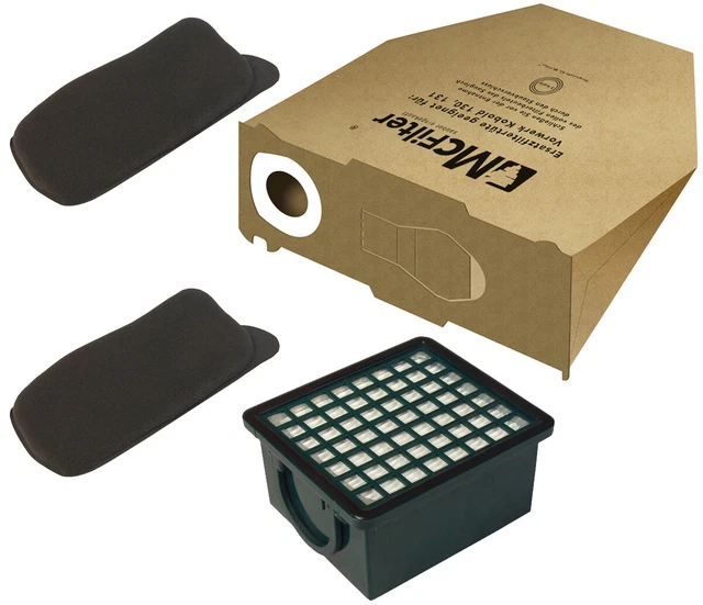 Filterset 10 Staubsaugerbeutel 2 Kohle Mikrofilter für Vorwerk Kobold VK 130 131