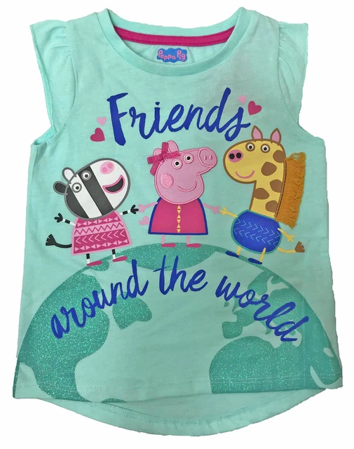 Top e pantaloni ritagliati bambini Peppa Pig abito vacanze estive ex stock nuovo 3
