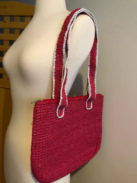 Handmade Recycled Plastic Cherry Red Shoulder Bag