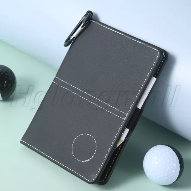 PU Golf Scorecard Holder Record Score Yardage Book Cover &Pencil &2 Score Sheets