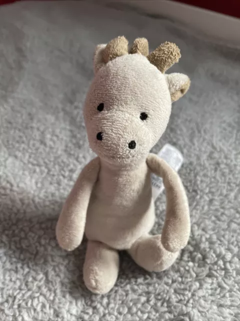 Marks and Spencer M&S Baby Giraffe Stofftier Bettdecke Rassel neutral beige 17CM