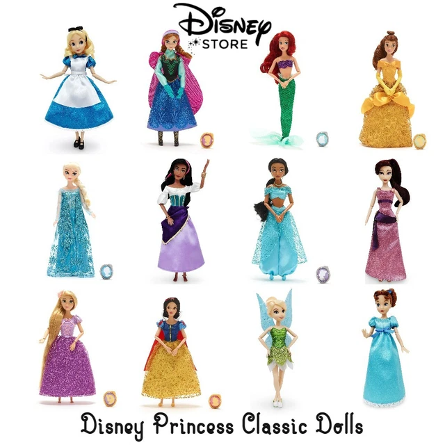 Disney Princess Classic Doll 30cm Barbie Jasmine Rapunzel Ariel Alice Meg Elsa