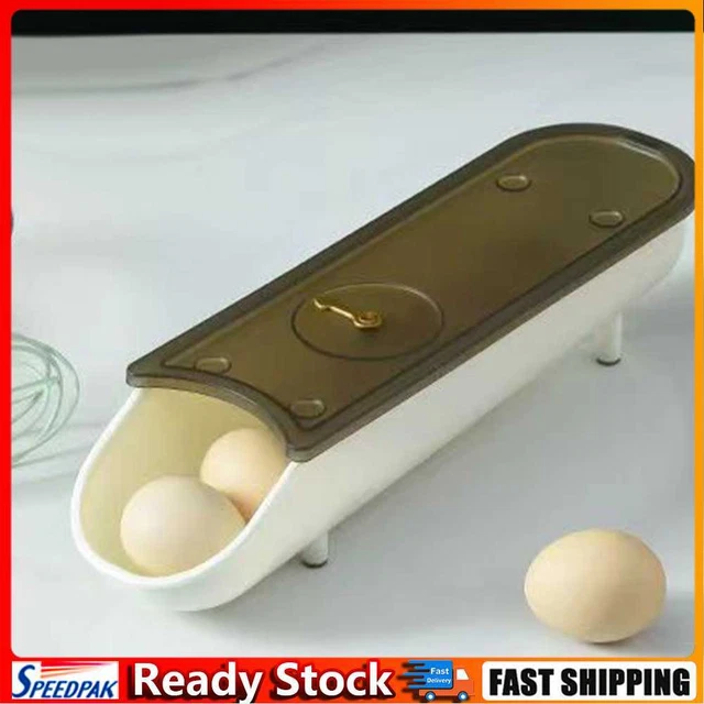Egg Holder Automatic Rolling Egg Storage Box Home Kitchen Gadgets (White)