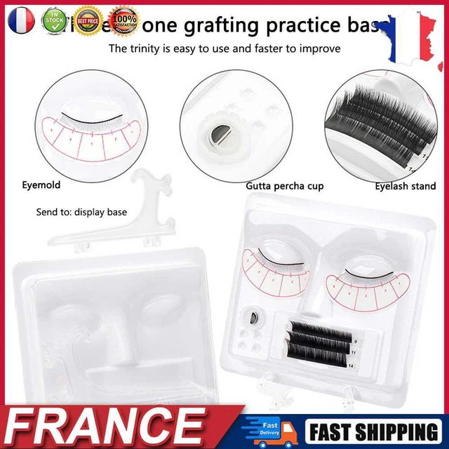 3 in 1 Eyelash Extension Practice Tray Face Model Portable Training Display Kits