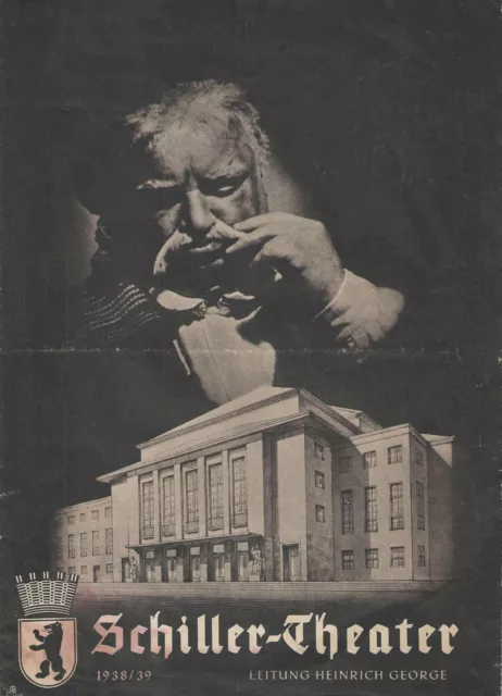 Berlin 1938 Schiller-Theater Leitung Heinrich George Spielplan Übersicht