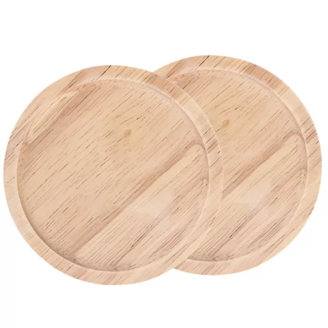 2 Round Wooden Coasters Japanese Style Drink Mats-FI
