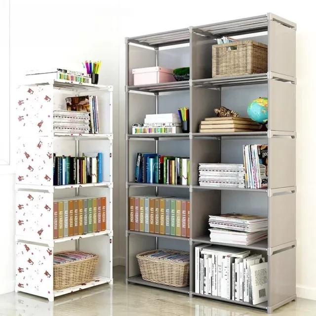 Bookshelf Storage Locker Foldable Multi-Layer Wardrobe Bookcase Book Organizer 2