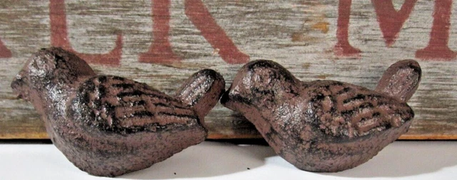 Cast Iron Wren Bird Drawer Cabinet Furniture Dresser Two Pulls PAIR Rusty Finish