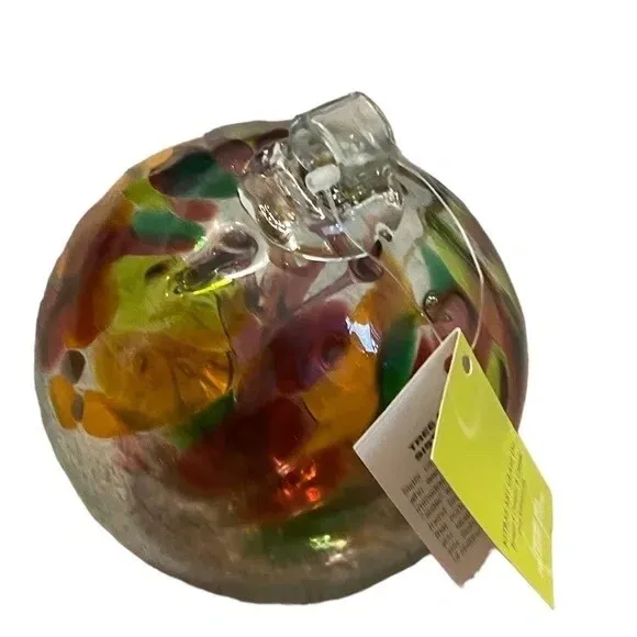 Kitras Art Glass Hand Blown Ornament Tree Of Enchantment Spirit Ball NEW