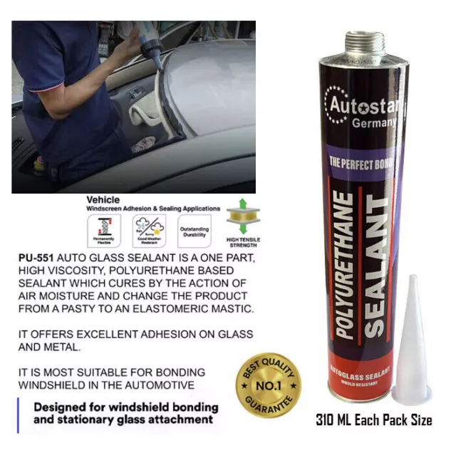 AutoStar Germany WINDSCREEN FRONT GLASS BONDING GLUE ADHESIVE PU SEALANT