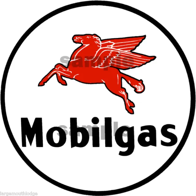 Mobil Gas Oil Decal 2" Round Pegasus Horse