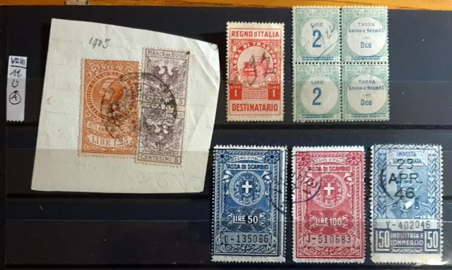 Italy Regno 1903-42 Marca Da Bollo + Tasse Vittorio Emanuele Iii  – 11 Stamps U