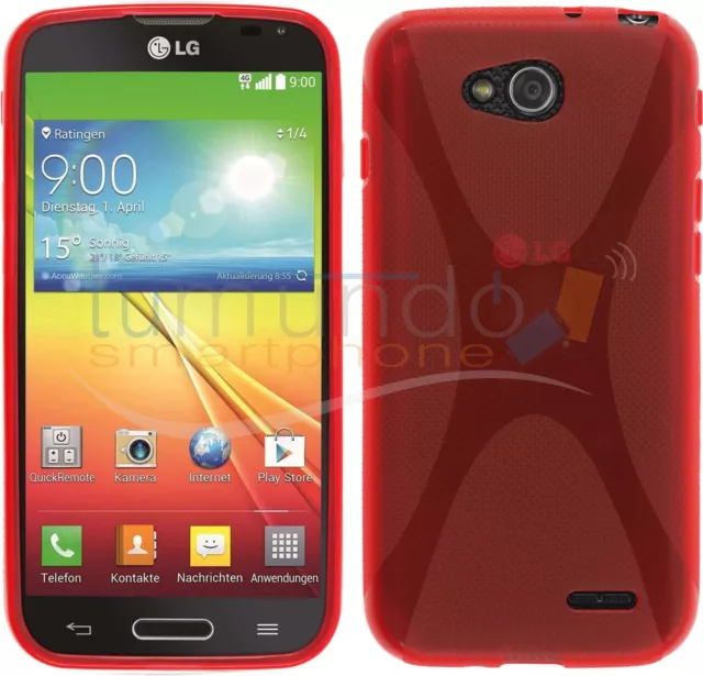 FUNDA de GEL TPU X-LINE ROJA para LG OPTIMUS L90 D405N en ESPAÑA case