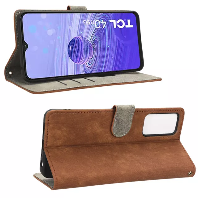 For TCL 40XL 40X 20R 20L 30XL 30+ 40SE 30E Retro Wallet Leather Flip Case Cover 3