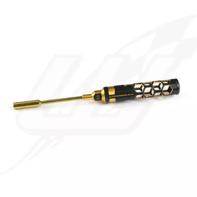 FR- Arrowmax Nut Driver 5.0 X 100Mm Black Golden (Honeycomb Tools Black Golden)