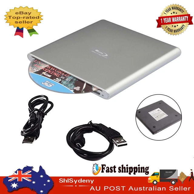 Genuine Bluray Burner External USB 3.0 Super Slim DVD BD Recorder Drive Silver