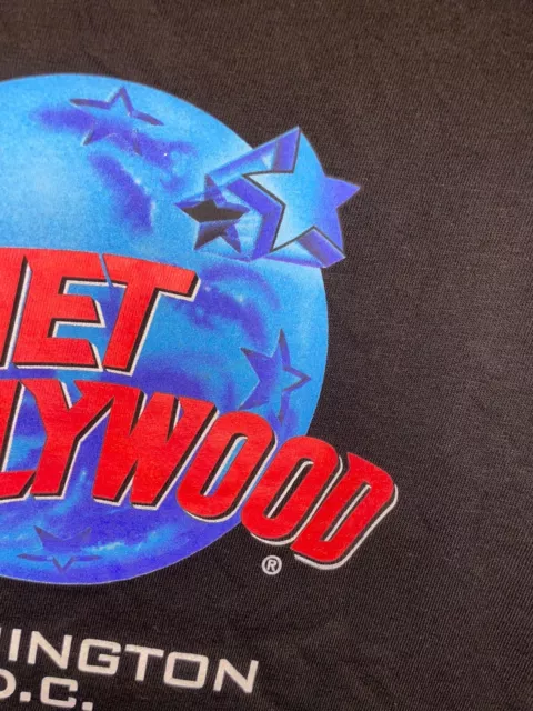 1990s NWT Vintage Planet Hollywood Washington DC Logo Graphic Black Shirt 90s VT 3