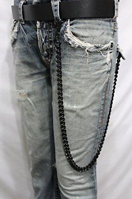 Men Black Metal Long Wallet Chains KeyChain Thick Link Chunky Punk Biker Jeans