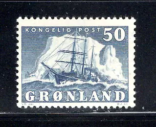 FT356 Greenland 1950 SC#35 CV$50.00 MNH Single Issue of Polar Ship Gustav Holm