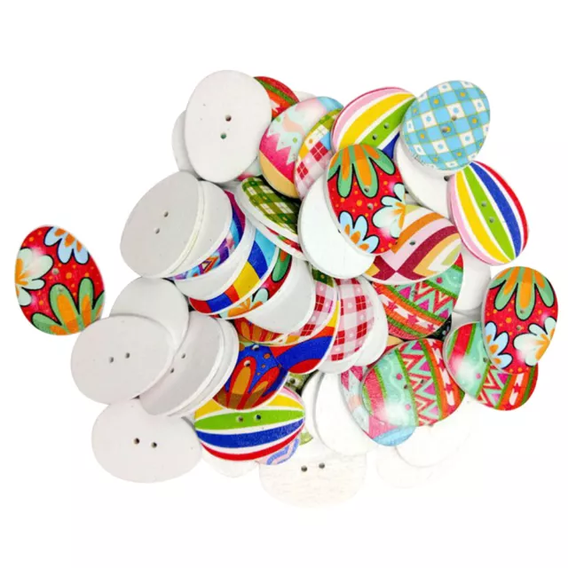 50 Pcs 2 Holes Button Crafting Buttons Vintage Scrapbooking Wooden