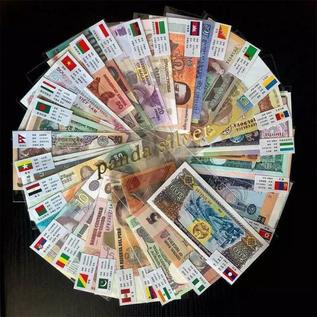 Lot 52Pcs Different Paper Money Real Banknotes 28 Countries World UNC Collection