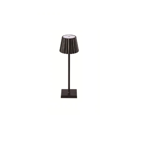 Lampada Da Tavolo Led Ricaricabile Touch Simile Poldina Nera Calda Naturale